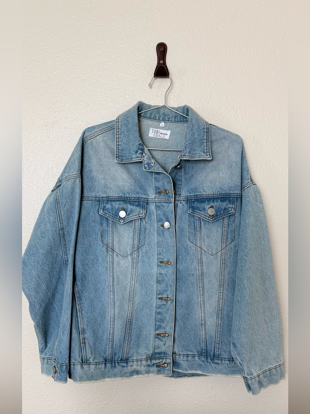 TOBI Light Blue Washed Denim Trucker Jacket Size S